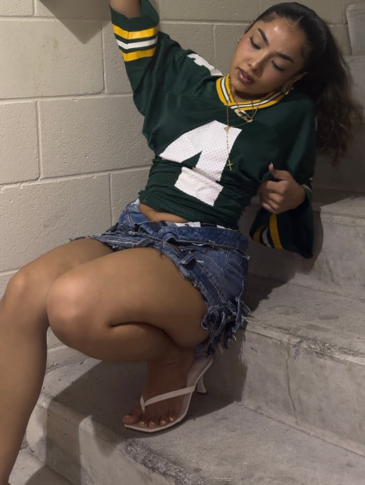 Green Bay Football Jersey with Back Shirring